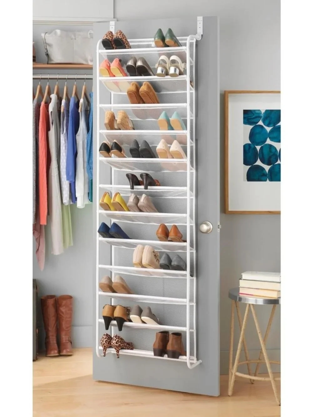 36 Pair Over The Door Shoe Organizer - 12 Tier Heavy Duty Hanging Rack for